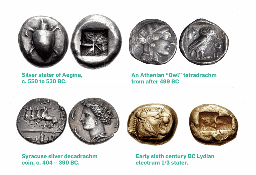 Exemplos das primeiras moedas do mundo